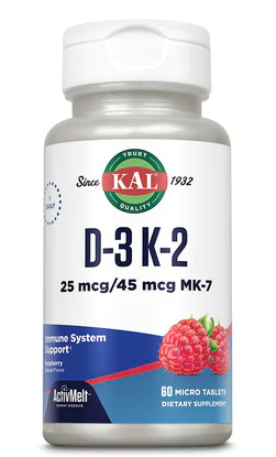 D3 K2 Activ melt 25 мкг/45 мкг красная малина 60 микро таблеток (KAL) D3 K2 Activ melt 25 мкг/45 мкг красная малина 60 микро таблеток (KAL)