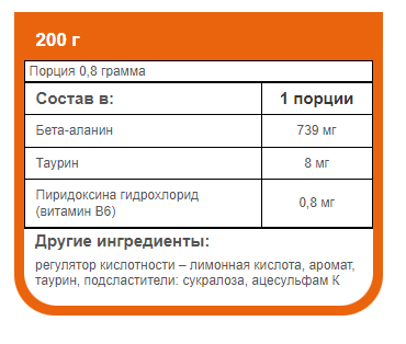 Beta Alanine 200 гр (OstroVit) фото 2 Beta Alanine 200 гр (OstroVit) фото 2