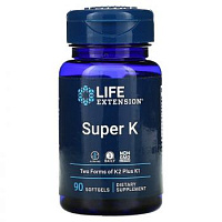 Super K (Две формы К2 плюс К1) 90 капсул (Life Extension) СРОК ГОДНОСТИ 12/2024