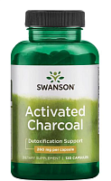 Activated Charcoal (Активированный уголь) 260 мг 120 капсул (Swanson) СРОК ГОДНОСТИ 10/2024