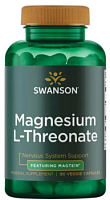 Magnesium L-Threonate (L-треонат магния) 90 капсул (Swanson) СРОК ГОДНОСТИ ДО 05/2025!!!