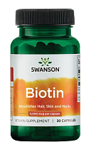 Biotin (Биотин) 5000 мкг 30 капсул (Swanson)