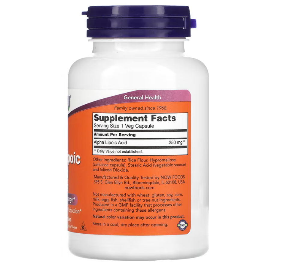 Now Foods Alpha Lipoic Acid 250 мг. 120.png