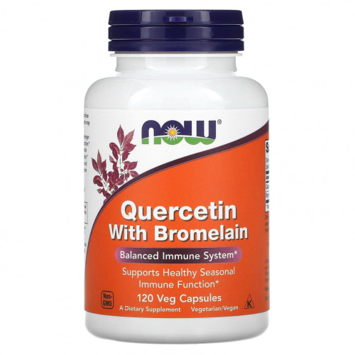 Quercetin With Bromelain (кверцетин с бромелаином) 120 вег капсул (NOW)