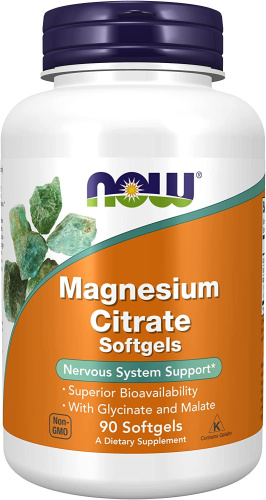 Magnesium Citrate (Цитрат Магния) 90 гелевых капсул (NOW)