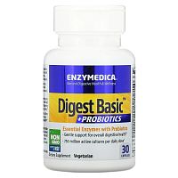 Digest Basic + Probiotics (основные ферменты с пробиотиками) 30 капсул (Enzymedica) СРОК ГОДНОСТИ 12/2024