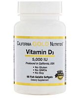 Vitamin D3 125 мкг (5000 МЕ) 90 капс (California Gold Nutrition)