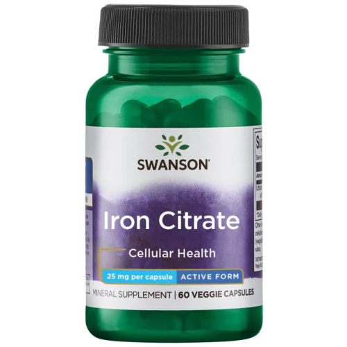 Iron Citrate (цитрат железа) 25 мг 60 вег капсул (Swanson) Iron Citrate (цитрат железа) 25 мг 60 вег капсул (Swanson)