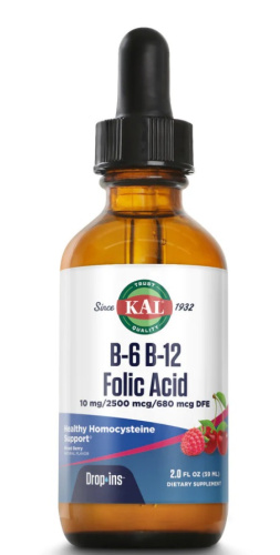 B-6 B-12 Folic Acid DropIns ягоды 59 мл (KAL) B-6 B-12 Folic Acid DropIns ягоды 59 мл (KAL)