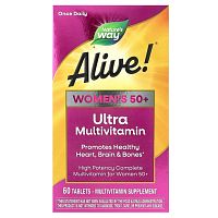 Alive! Womens 50+ Ultra Potency (мультивитамины и мультиминералы для женщин старше 50 лет) 60 таблеток (Nature's Way) Срок до 02/26