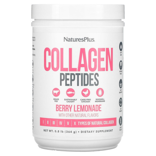 Collagen Peptides (Коллагеновые пептиды) 364 гр ягодный лимонад (NaturesPlus) Collagen Peptides (Коллагеновые пептиды) 364 гр ягодный лимонад (NaturesPlus)