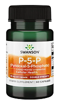 P-5-P Pyridoxal-5-Phosphate (Пиридоксаль-5-фосфат) 40мг 60 капсул (Swanson)
