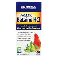 Betaine HCL (Быстродействующий бетаин гидрохлорид) 60 капсул (Enzymedica) СРОК ГОДНОСТИ 12/2024