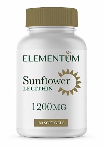 Sunflower Lecithin (Подсолнечный лецитин) 1200 мг 80 капсул (Elementum)