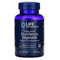 Triple Action Cruciferous Vegetable Extract with Resveratrol (Растительный экстракт крестоцветных овощей тройного действия с ресвератролом) 60 капсул (Life Extension)