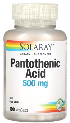 Pantothenic Acid (Пантотеновая кислота) 500 мг 100 капсул (Solaray) Pantothenic Acid (Пантотеновая кислота) 500 мг 100 капсул (Solaray)