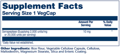 Serrapeptase (Серрапептаза) 10 мг 90 капсул (Solaray) фото 2