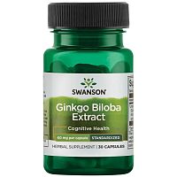 Ginkgo Biloba Extract (Экстракт гинкго билоба) 120 мг 100 вег капсул (Swanson)