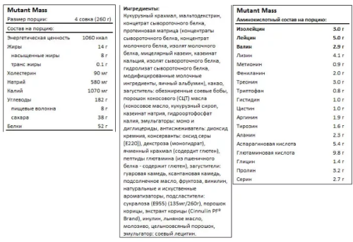 Mutant Mass 2270 гр - 5lb (Mutant) фото 2