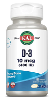 D-3 ActivGels 10 мкг (400 МЕ) 100 гелевых капсул (KAL)
