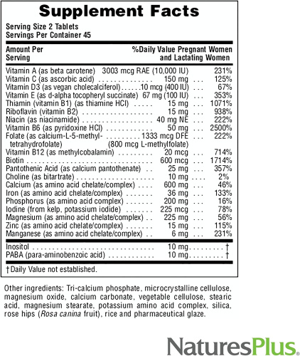 Ultra Prenatal Multivitamin 90 таблеток (NaturesPlus) фото 2 Ultra Prenatal Multivitamin 90 таблеток (NaturesPlus) фото 2