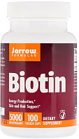 Biotin (Биотин) 5000 мкг 100 капсул (Jarrow Formulas)