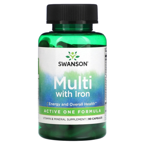 Multi whith Iron (Мультивитамины с железом) 90 капсул (Swanson) Multi whith Iron (Мультивитамины с железом) 90 капсул (Swanson)