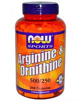 L-Arginine & Ornithine 500/250 мг 250 капс (NOW)