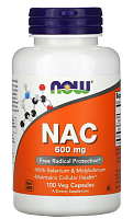 NAC (N-ацетилцистеин) 600 мг 100 вег капсул (NOW)
