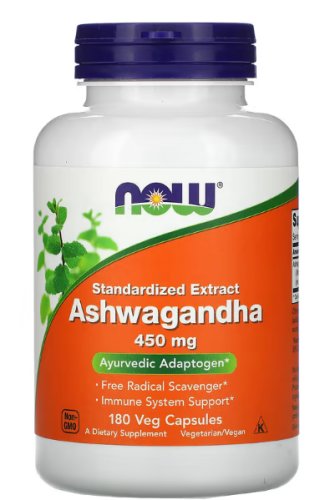 Standardized Extract Ashwagandha (Стандартизированный экстракт ашваганды) 450 мг 180 вег капсул (NOW) Standardized Extract Ashwagandha (Стандартизированный экстракт ашваганды) 450 мг 180 вег капсул (NOW)