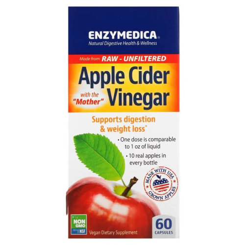 Apple cider vinegar (Яблочный Уксус) 60 капсул (Enzymedica) Apple cider vinegar (Яблочный Уксус) 60 капсул (Enzymedica)