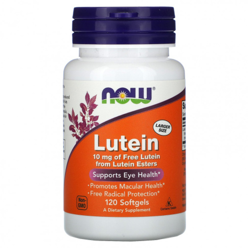 Lutein (лютеин) 10 мг 120 гелевых капсул (NOW) Lutein (лютеин) 10 мг 120 гелевых капсул (NOW)