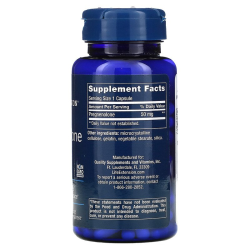 Pregnenolone 50 мг 100 капс (Life Extension) фото 2