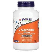 L-carnitine (L-карнитин) 500 мг 180 капсул (NOW)