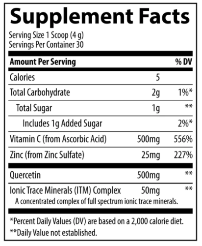 Quercetin + Zinc Powder 120 гр (Trace Minerals) фото 2