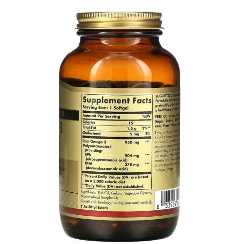 Omega-3 950 мг EPA & DHA 50 капсул фото 2 Omega-3 950 мг EPA & DHA 50 капсул фото 2