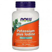Potassium Plus Iodine (Калий плюс йод) 180 таблеток (NOW)