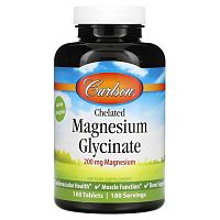 Carlson Labs Chelat Magnesium Glycinate (Глицинат магния) 200 мг 180 таблеток