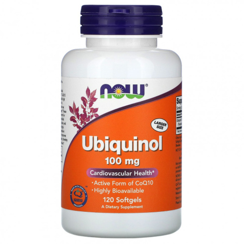 Ubiquinol (Убихинол) 100 мг 120 гелевых капсул (NOW) Ubiquinol (Убихинол) 100 мг 120 гелевых капсул (NOW)