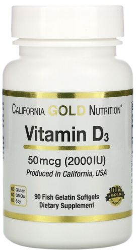 Vitamin D-3 (витамин D-3) 2000 IU 90 капс (California Gold Nutrition) Vitamin D-3 (витамин D-3) 2000 IU 90 капс (California Gold Nutrition)