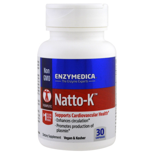 Natto-K (смесь ферментов с наттокиназой) 30 капсул (Enzymedica) Natto-K (смесь ферментов с наттокиназой) 30 капсул (Enzymedica)