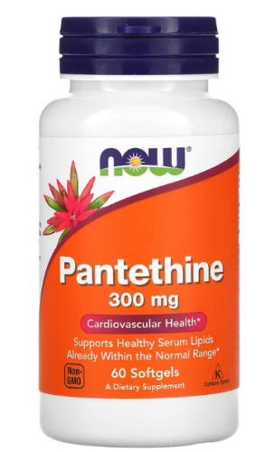 Pantethine (Пантетин) 300 мг 60 гелевых капсул (NOW)