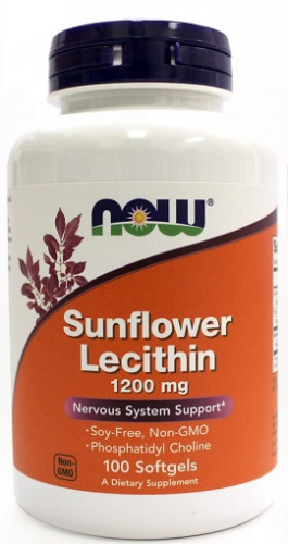 Sunflower Lecithin 1200 мг 100 капс (NOW) Sunflower Lecithin 1200 мг 100 капс (NOW)