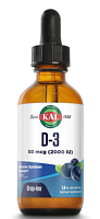 D-3 DropIns 50 мкг 2000 МЕ черника 53 мл (KAL)