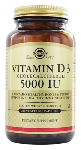 Vitamin D3, cholecalciferol 5000 ME 240 капс (Solgar)