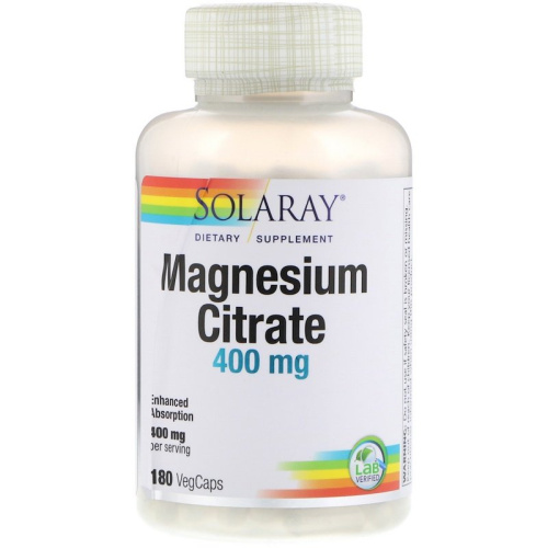 Magnesium Citrate (Цитрат магния) 400 мг 180 капсул (Solaray) Magnesium Citrate (Цитрат магния) 400 мг 180 капсул (Solaray)