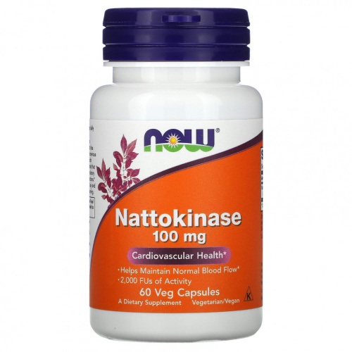 Nattokinase (наттокиназа) 100 мг 60 вег капсул (NOW) Nattokinase (наттокиназа) 100 мг 60 вег капсул (NOW)