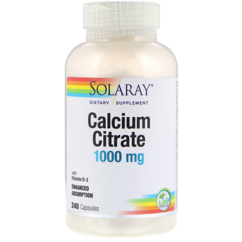Calcium Citrate (Цитрат кальция) 1000 мг 240 капсул (Solaray)