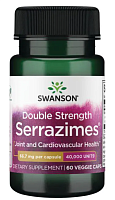 Double Strength Serrazimes 40000 units (Серрапептидаза 40000 ед) 66,7 г 60 вег капсул (Swanson)