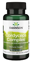 Cordyceps Complex with Reishi and Shiitake Mushrooms (Комплекс Кордицепса с грибами Рейши и Шиитаке) 60 вег капсул (Swanson)